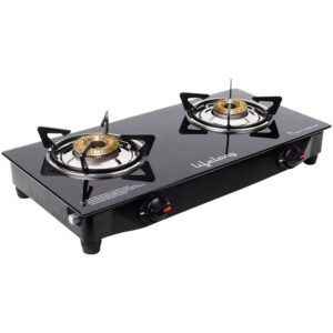 Lifelong LLGS09 Glass Top, 2 Burner Gas Stove, Black (ISI Certified, Home Service Available)
