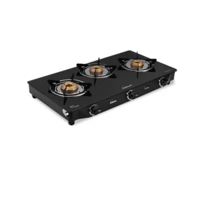 Sunflame PRIDE 3 Burner Gas Stove, with Toughened Glass Top